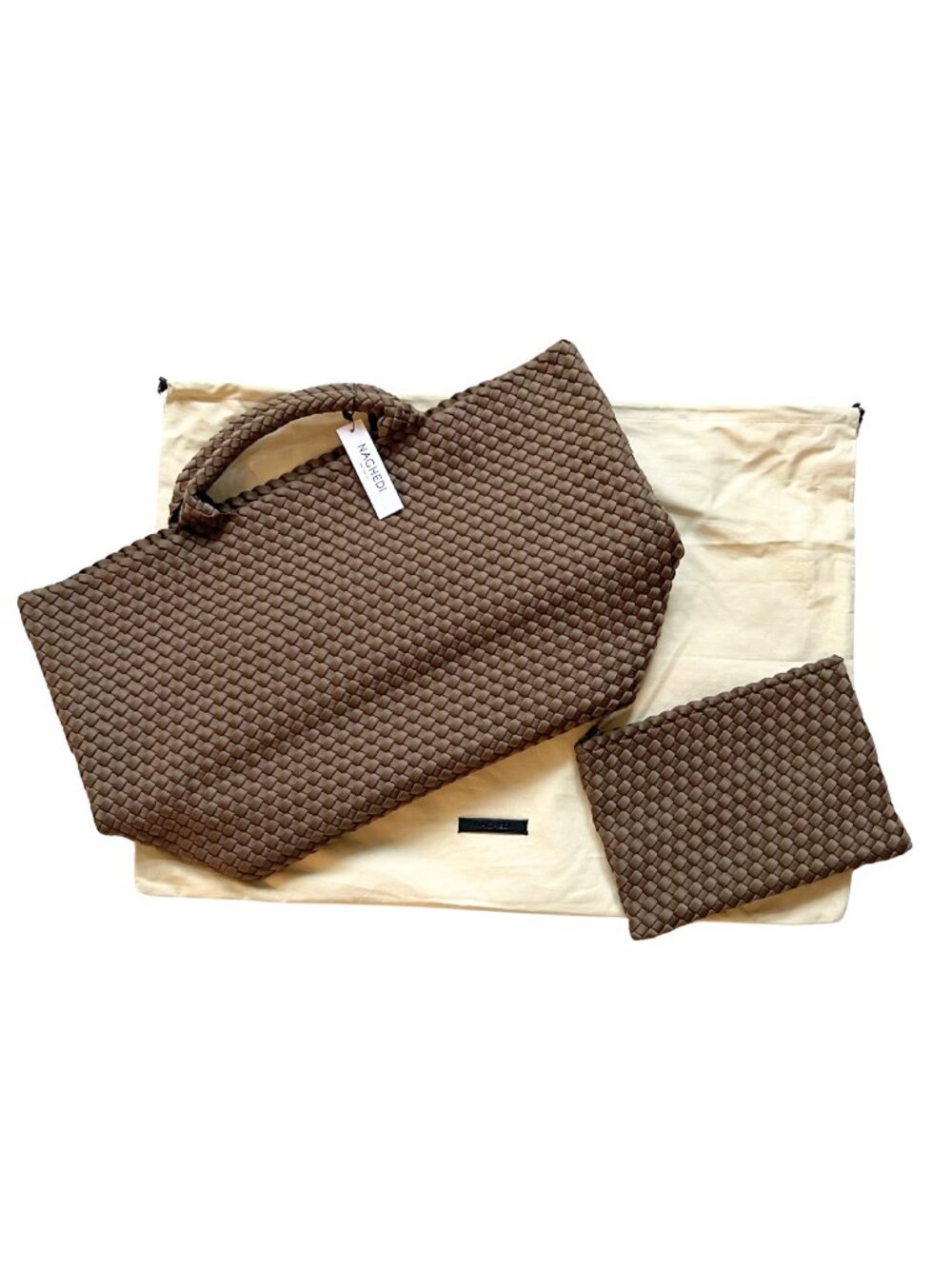 NEW Naghedi St. Barths Large Tote & Zipper Pouch - MINK